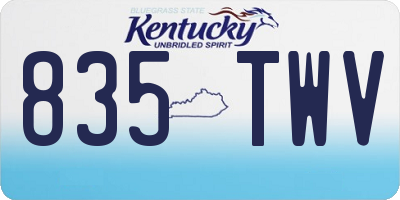 KY license plate 835TWV