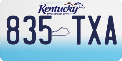KY license plate 835TXA