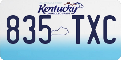 KY license plate 835TXC
