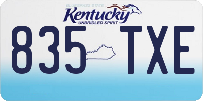 KY license plate 835TXE