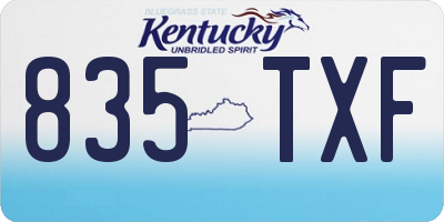 KY license plate 835TXF