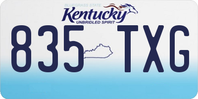 KY license plate 835TXG