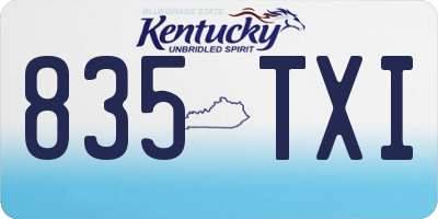 KY license plate 835TXI