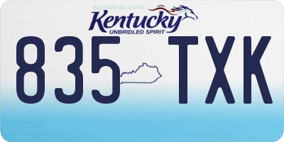 KY license plate 835TXK