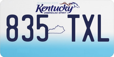 KY license plate 835TXL