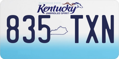 KY license plate 835TXN