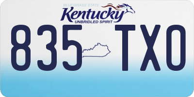KY license plate 835TXO