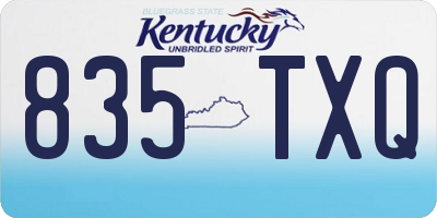KY license plate 835TXQ