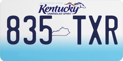 KY license plate 835TXR