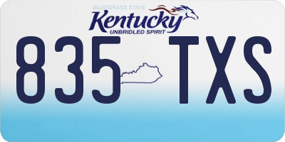 KY license plate 835TXS