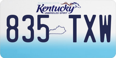 KY license plate 835TXW