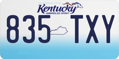 KY license plate 835TXY