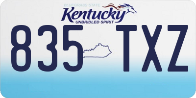 KY license plate 835TXZ