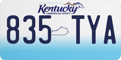 KY license plate 835TYA