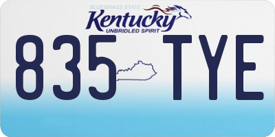 KY license plate 835TYE