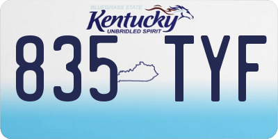 KY license plate 835TYF