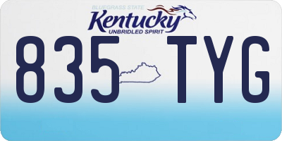 KY license plate 835TYG