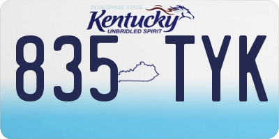 KY license plate 835TYK