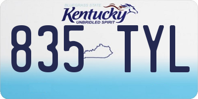 KY license plate 835TYL