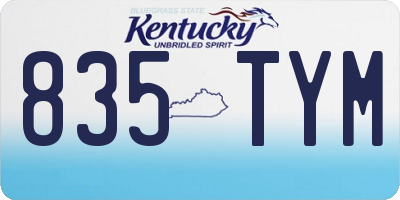 KY license plate 835TYM