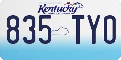KY license plate 835TYO