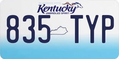 KY license plate 835TYP