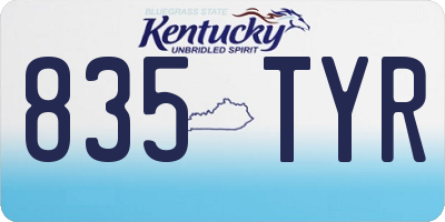 KY license plate 835TYR