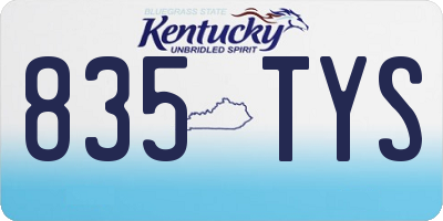 KY license plate 835TYS