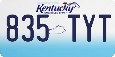 KY license plate 835TYT