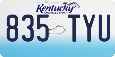 KY license plate 835TYU
