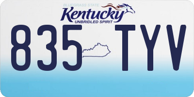 KY license plate 835TYV