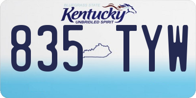 KY license plate 835TYW