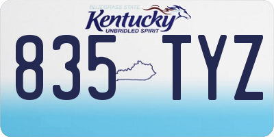 KY license plate 835TYZ