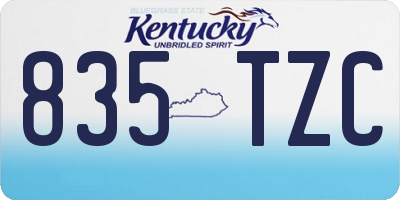 KY license plate 835TZC