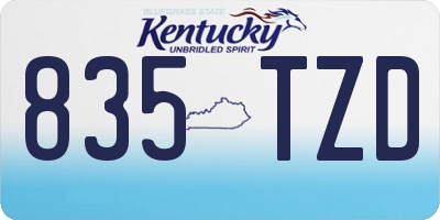 KY license plate 835TZD