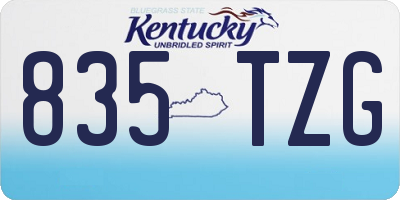 KY license plate 835TZG