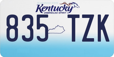KY license plate 835TZK