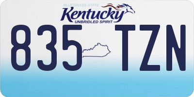 KY license plate 835TZN
