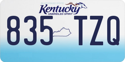 KY license plate 835TZQ