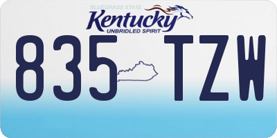KY license plate 835TZW