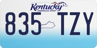 KY license plate 835TZY