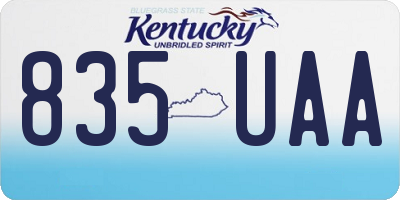 KY license plate 835UAA