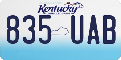 KY license plate 835UAB