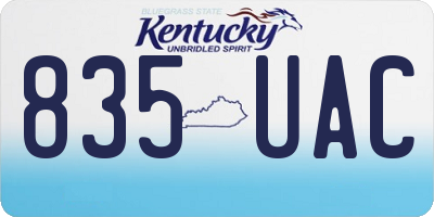 KY license plate 835UAC