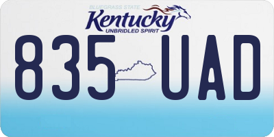 KY license plate 835UAD
