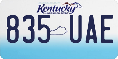 KY license plate 835UAE