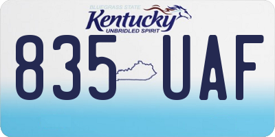 KY license plate 835UAF