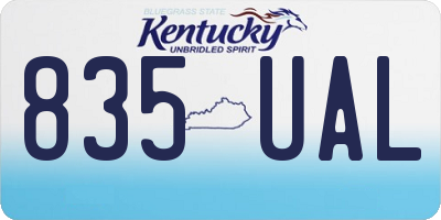 KY license plate 835UAL
