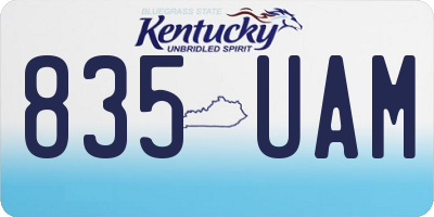KY license plate 835UAM