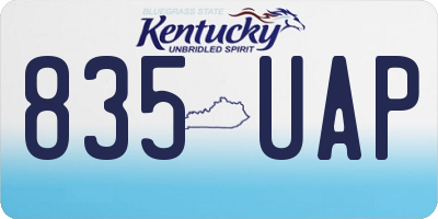 KY license plate 835UAP